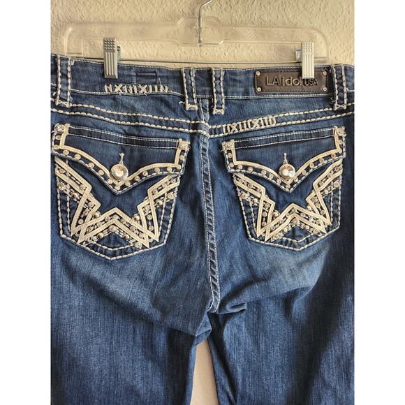 L.A Idol Women's Blinged Out Boot Cut Denim Jeans 15 W37 L34 - Picture 4 of 7